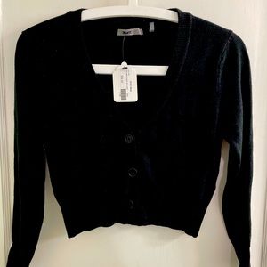 NWT cropped black cardigan size L